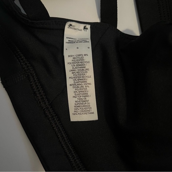 Nike Just Do It Sports Bra Size Large Dri-Fit Racerback Black White Women's - Picture 3 of 3